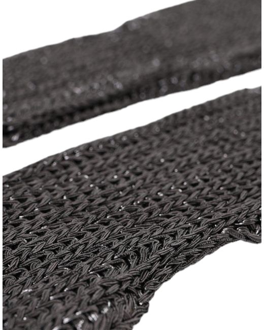 Dolce & Gabbana Black Viscose Knitted Finger Less Gloves