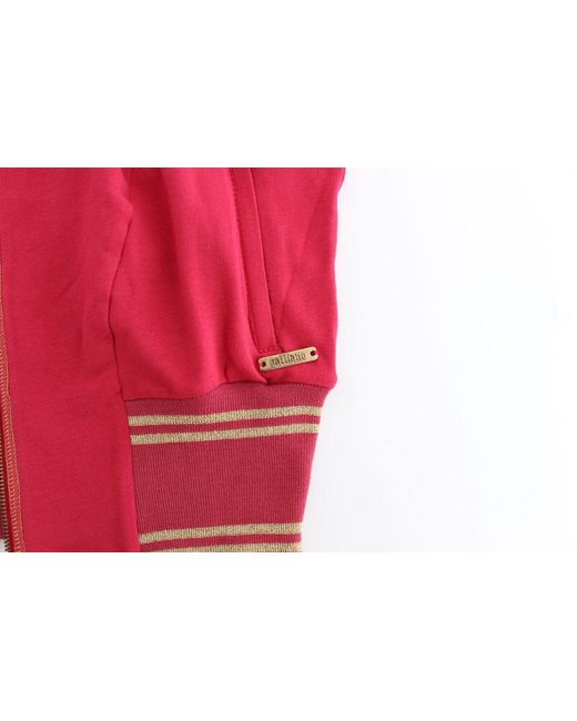 John Galliano Red Pink Mock Zip Cardigan Sweatshirt Sweater
