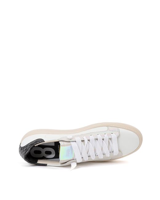 P448 White Sleek Leather Sneakers