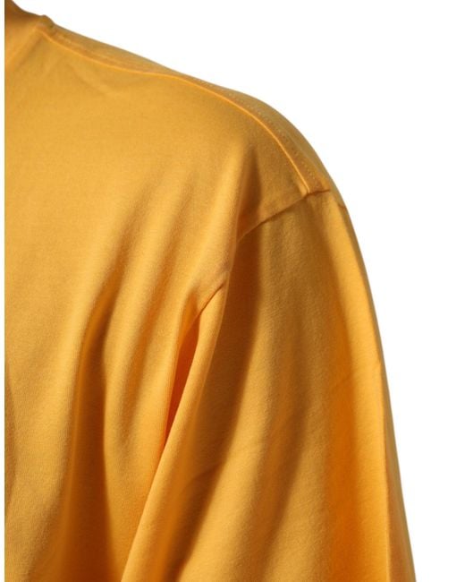 Dolce & Gabbana Yellow Secret Graden Floral Cotton Crewneck T-Shirt for men