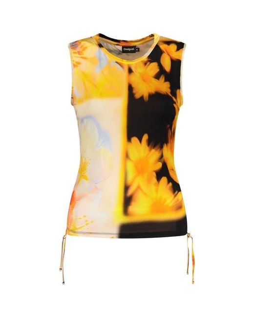 Desigual Yellow Arancione Viscosa 's Tank Top