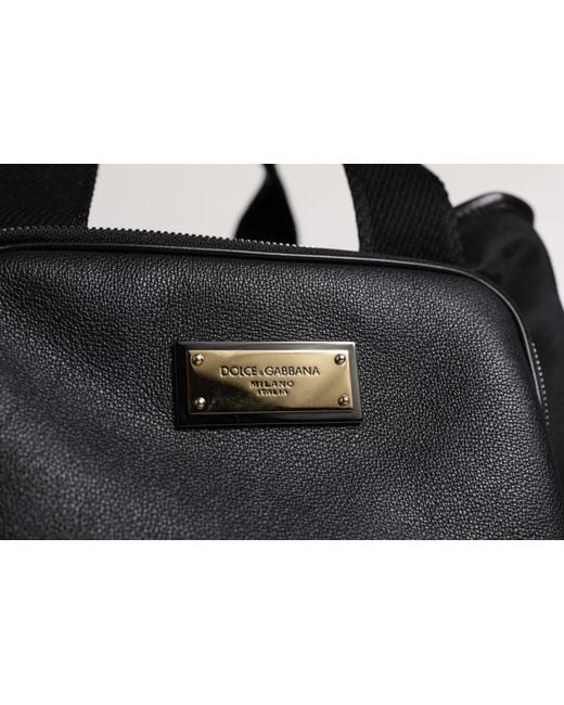 Dolce & Gabbana Black Shoulder Strap Pet Carry Logo Plaque Bag for men