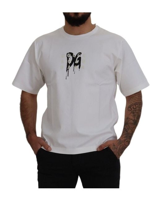 Dolce & Gabbana Gray Timeless Logo Crewneck Tee for men