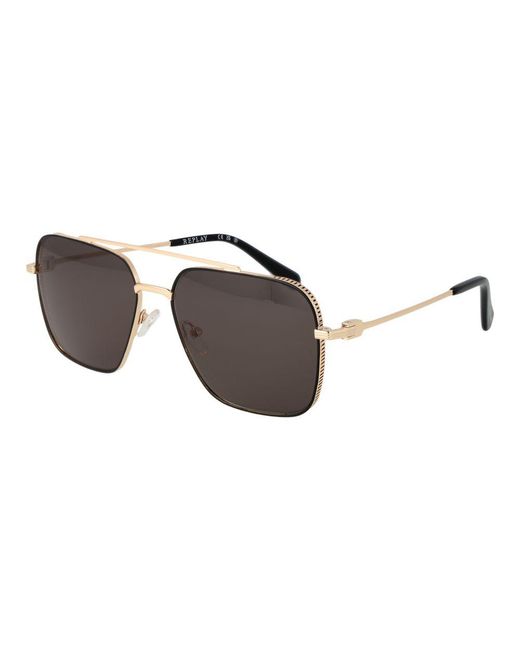 Replay Metallic Metal Sunglasses for men