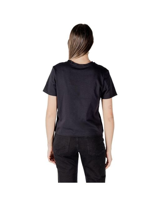 Jacqueline De Yong Black Cotton T-Shirt