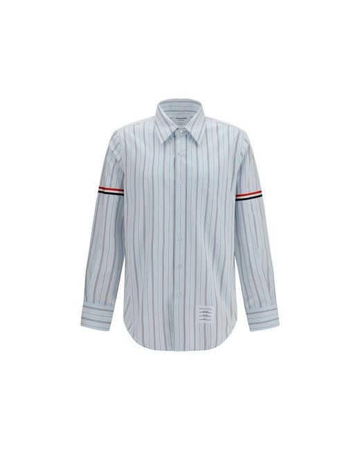 Thom Browne Blue Cotton Dress Shirt for men