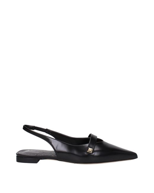 Max Mara Black Leather Sandal