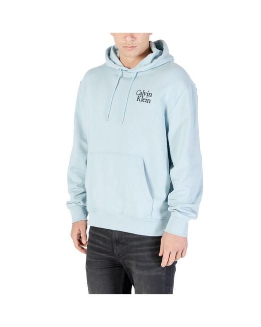 Calvin Klein Blue Cotton Hoodie for men