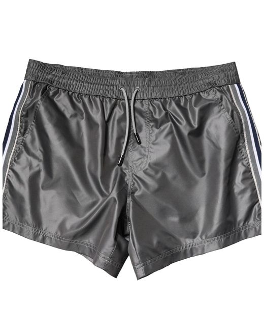 Dolce & Gabbana Black Gray Polyester Mid Waist Casual Bermuda Shorts for men
