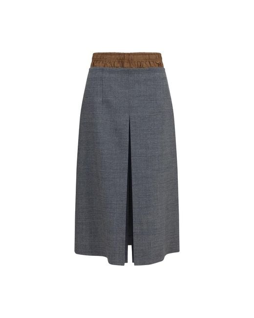 Prada Gray Wool Oves Aries Midi Skirt
