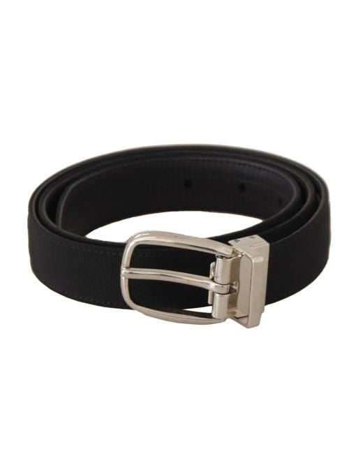 Dolce & Gabbana Black Belt Calf Leather Tone Metal Buckle for men