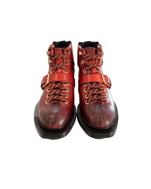 Santoni Red Leather Boot