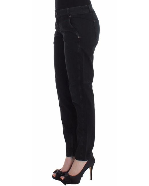 Ermanno Scervino Black Blue Slim Jeans Denim Pants Skinny Leg Straight
