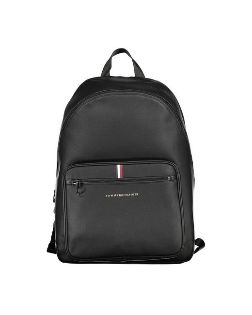 Tommy Hilfiger Black Elegant Urban Backpack With Laptop Compartment for men