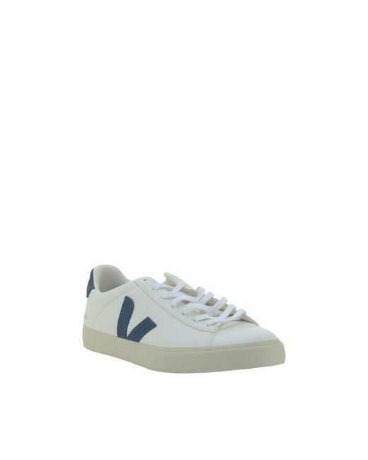 Veja Blue White Calf Leather Bos Taurus Sneakers for men
