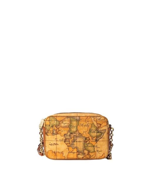 Alviero Martini 1A Classe Orange Beige Cotton Handbag