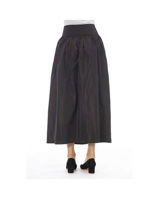 Alpha Studio Blue Brown Polyester Skirt