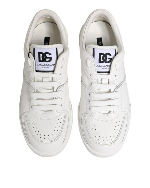 Dolce & Gabbana White Miami Leather Low Top Sneakers Shoes for men