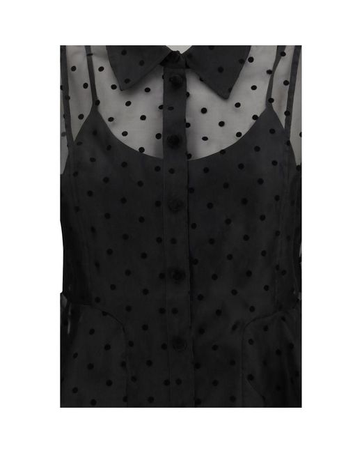 Ganni Black Recycled Polyester Pattern Shirt