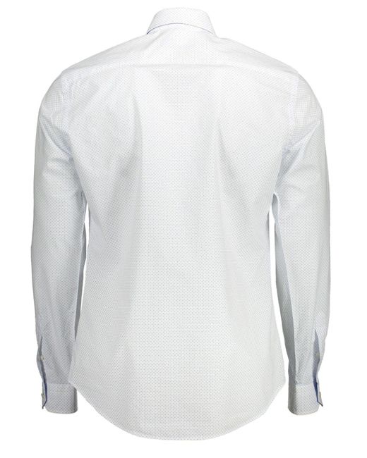 Harmont & Blaine White Elegant Cotton Shirt With Contrast Detailing for men
