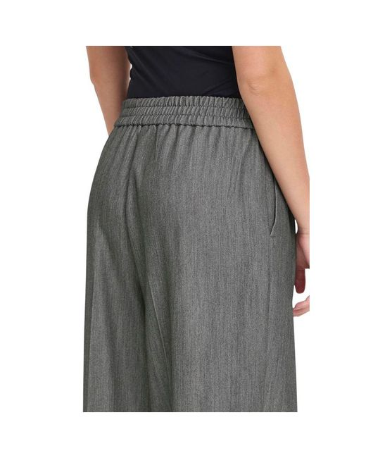 Ichi Black Gray Polyester Casual Pants
