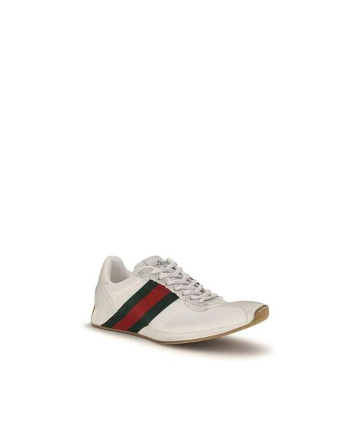 Gucci White Polyester Athletic Sneakers