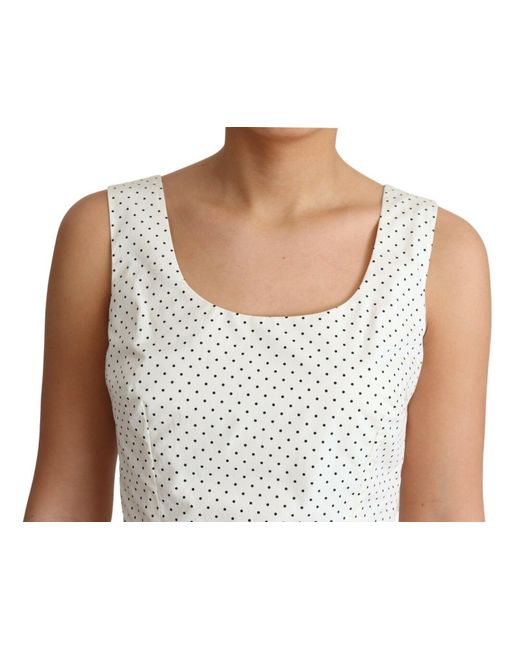Dolce & Gabbana Multicolor White Polka Dotted Cotton A-line Dress
