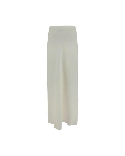 Brunello Cucinelli White Viscose Long Skirt