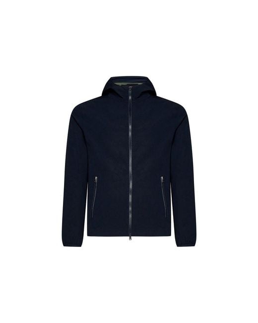 Herno Blue Elastane Shell Jacket for men