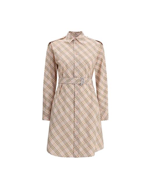 Burberry Natural Archive Check Midi Dress