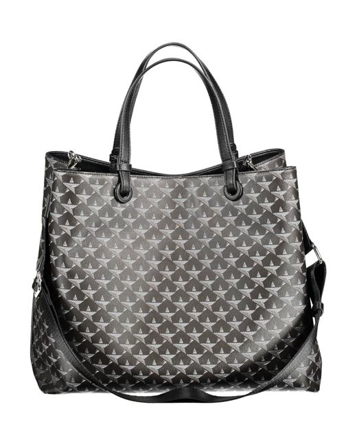 Byblos Gray Chic Two-Handle Bag With Contrasting Details