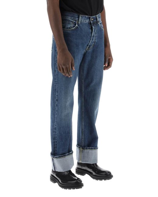 Alexander McQueen Blue Straight Fit Jeans In Selvedge Denim for men