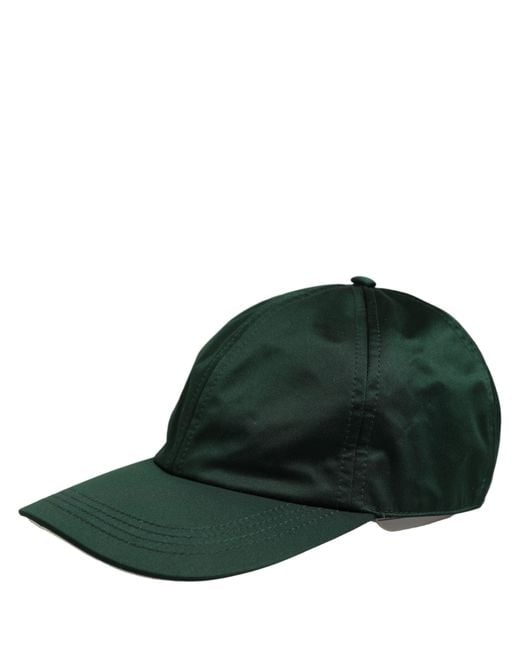 Dolce & Gabbana Black Men Deep Green Cotton Baseball Cap 6 Panels Hat for men