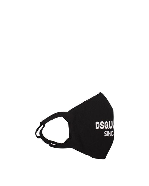 DSquared² Black Polipropilene Facemask for men
