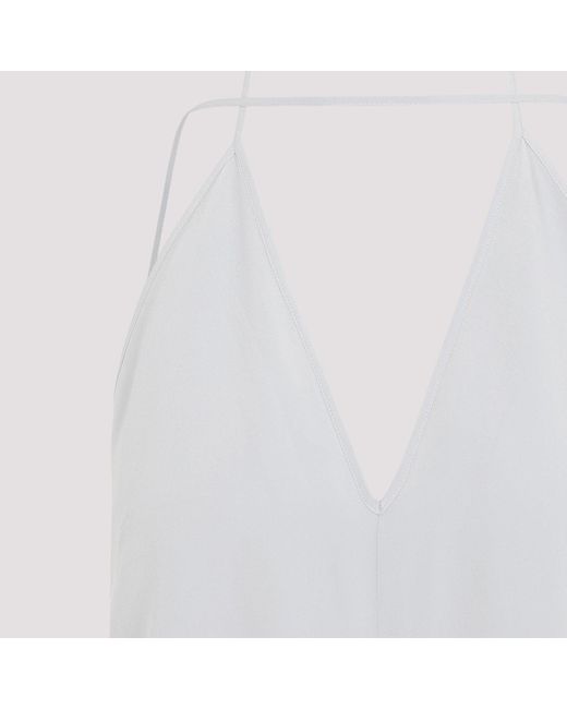 Totême  White Double-halter Silk Top