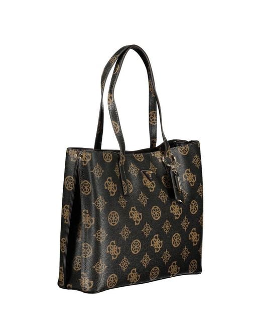 Guess Black Brown Polyethylene Handbag