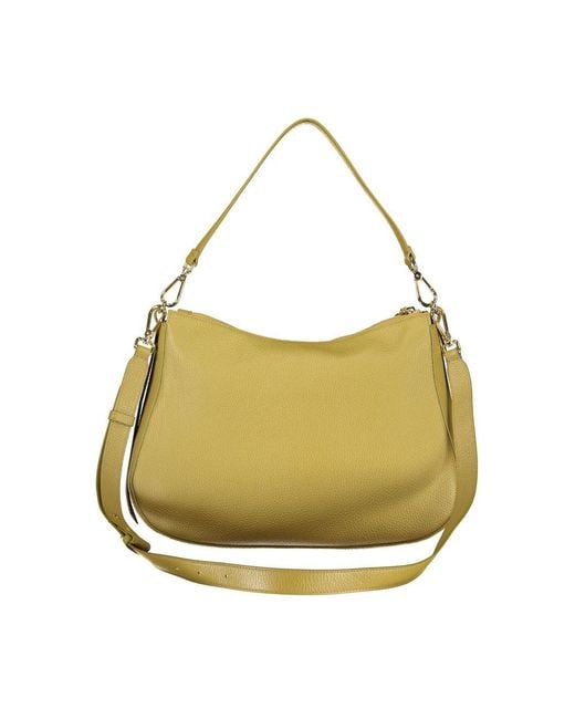 Coccinelle Green Verde Leather 's Bag With Adjustable Strap