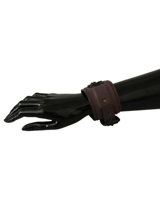 Ermanno Scervino Black Elegant Leather Bracelet