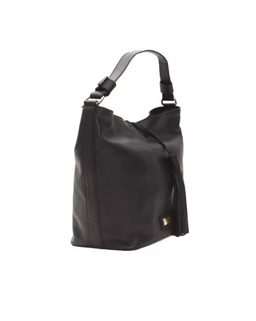 Pompei Donatella Black Elegant Leather Shoulder Bag