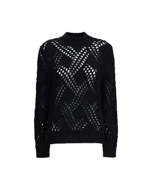 Jil Sander Black Geometric Pattern Sweater