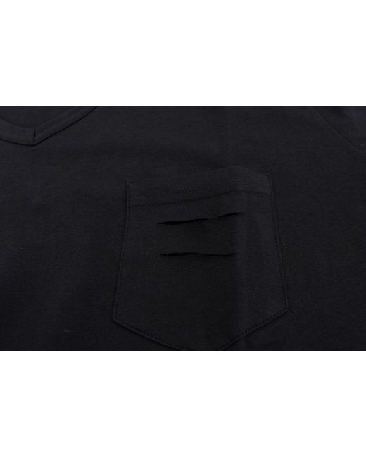 Daniele Alessandrini Black Cotton V-neck T-shirt Blue Tsh1321 for men