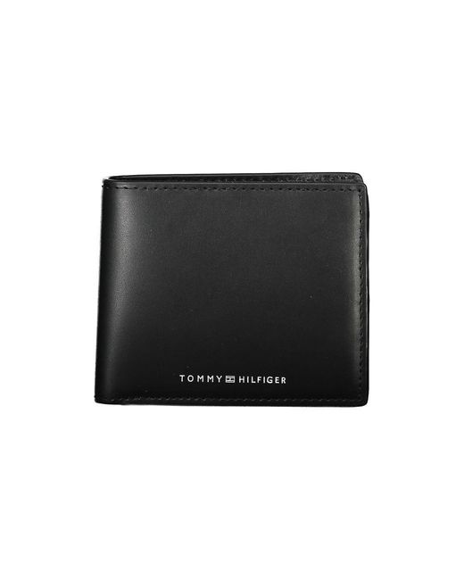 Tommy Hilfiger Black Elegant Leather Bifold Wallet for men