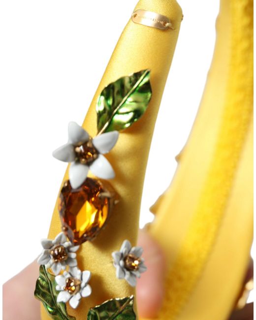 Dolce & Gabbana Yellow Lemon Daisy Crystal Hairband Diadem