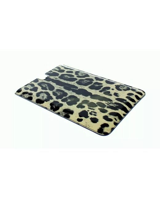 Dolce & Gabbana Blue Leopard Pattern Leather Ebook Cover Tablet Case