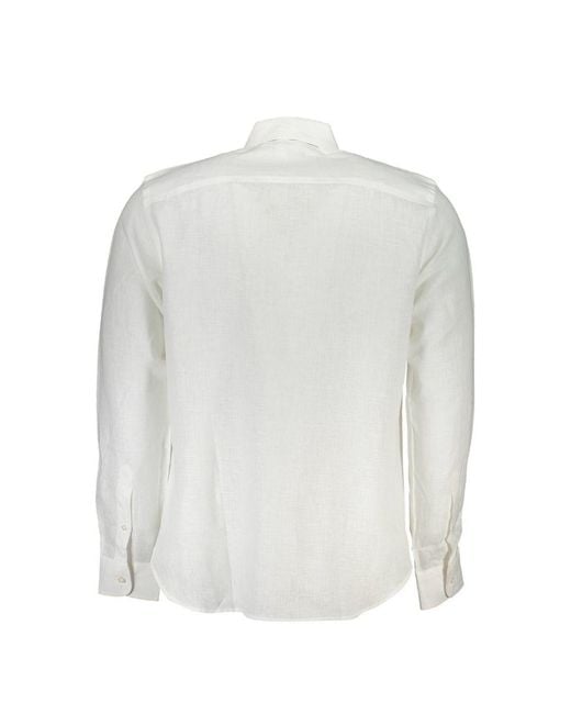 North Sails White Linen Shirt for men