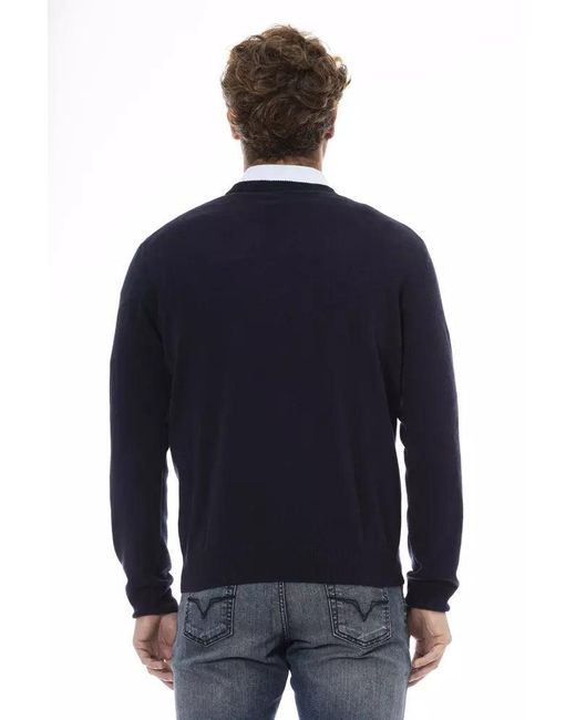 Sergio Tacchini Blue Wool Sweater for men