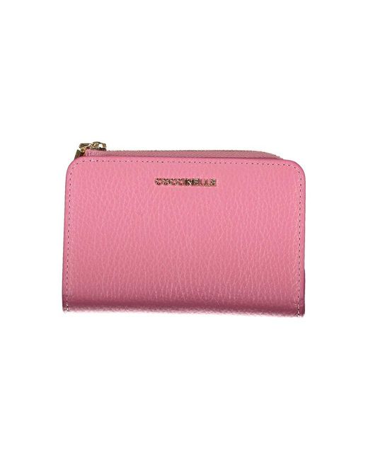 Coccinelle Pink Elegant Leather Wallet With Multiple Compartments