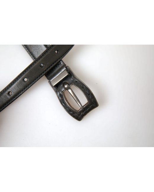Ermanno Scervino Black Exquisite Italian Leather Belt With Metal Buckle for men