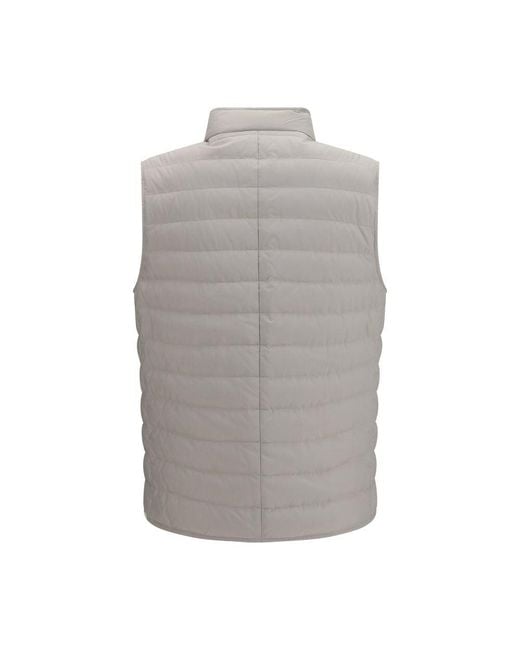 Brunello Cucinelli Gray White Polyester Sleeveless Jacket for men