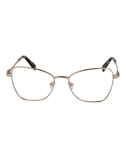 Longchamp Brown Gold Metal Glasses (frames)